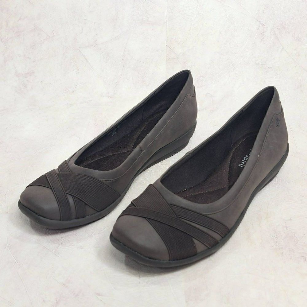 NEW - Easy Spirit Acasia Ballet Women's- 7 M - Criss-Cross Flat Dark Brown